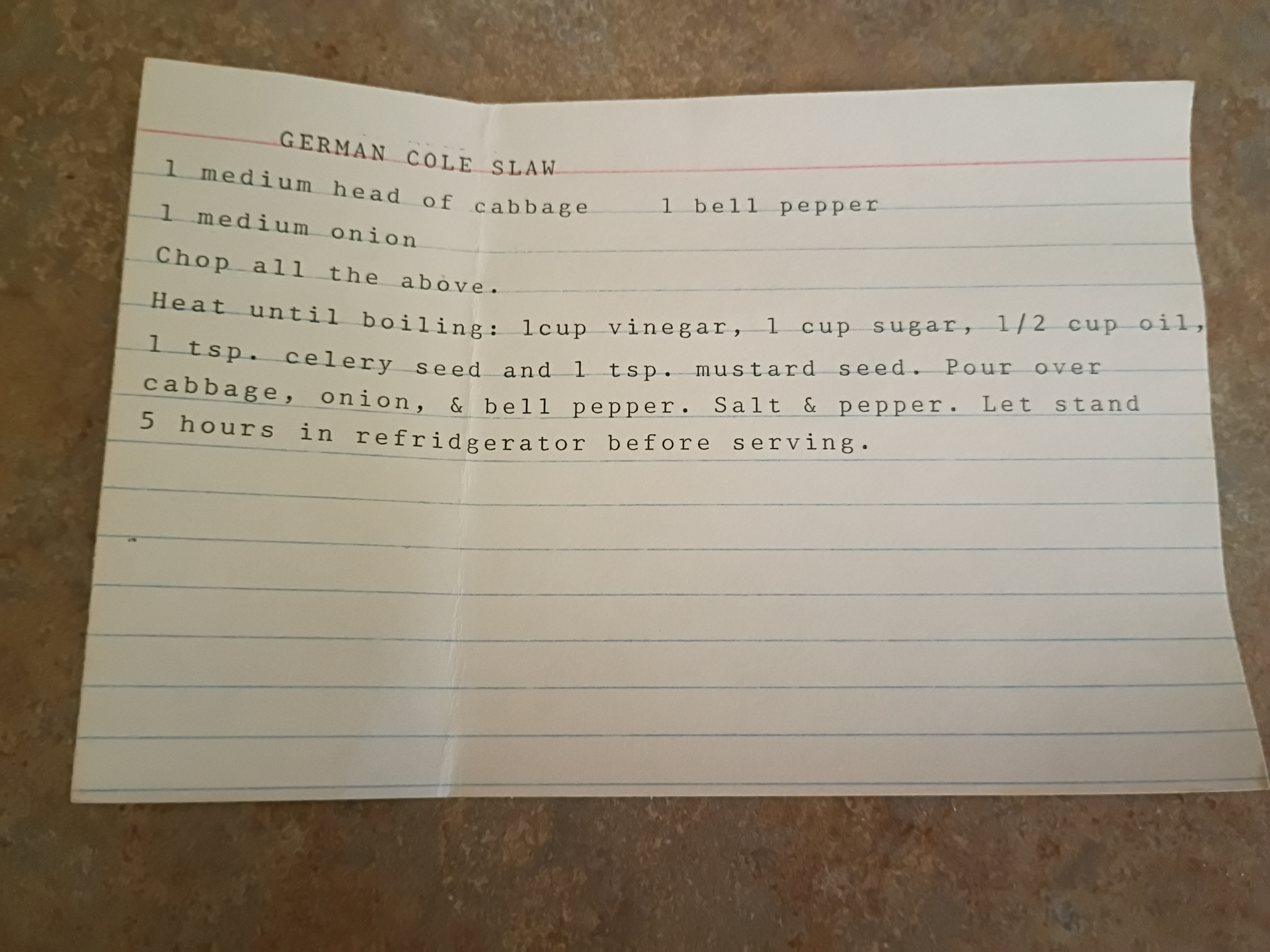 Granny’s German Coleslaw